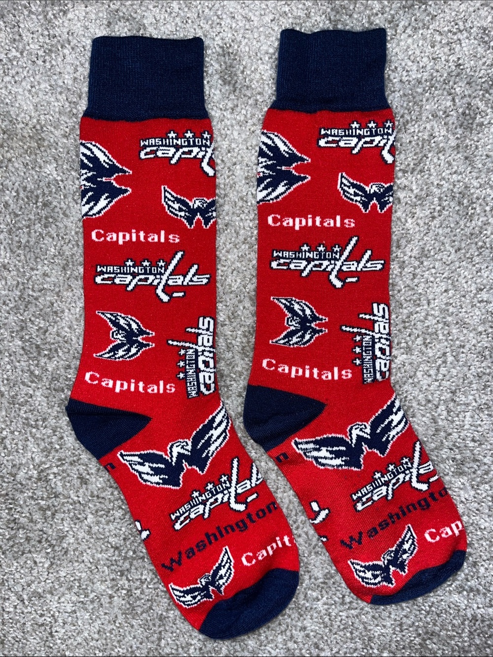 New Washington Capitals Rally AOP hockey NHL acrylic blend Men’s Crew Socks OSFA